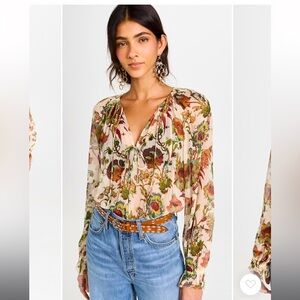 NWT Ulla Johnson Bernadette Blouse Silk Size 4